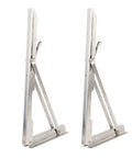 Two Heavy Duty 15.6 Inch Stainless Steel Folding Wall Shelf Brackets Hinge For Kitchen Or Garage Rock Solid Wall Mount Shelf Support
