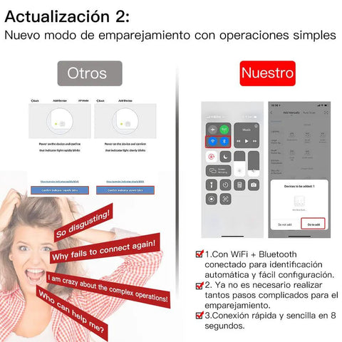 Comparison of smart dimmer light switch setup with easy pairing mode and app interface for Smart Dimmer Light Switch 2/3 Way With Remote Control And Tuya Smart Life App Compatibility, Works With Alexa And Google Assistant, 2.4GHz WiFi Required, Neutral Wire, White, Smart Home Ready.