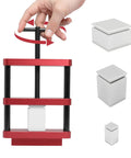 Heavy Duty Aluminum Connecting Rod Vise Set With Pre Press Mold For Engine Bolt Swaps And Piston Alignment one ton pressing force shown in red finish.
