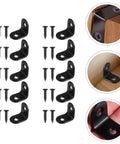 Black Stainless Steel Right Angle Corner Brackets Set With Screws 18 Piece L Shape Furniture Fasteners For Shelves
