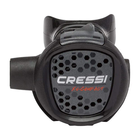 Front view of AC2 Compact Scuba Regulator For Beginner Divers And Travelers Budget Friendly Piston First Stage Plus Compact Second Stage
