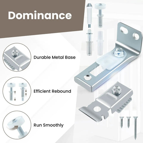 2 Pack Bifold Door Hardware Repair Kit With Top And Bottom Brackets, Guide Wheel And Pivot For 7/8 To 1 Inch Sliding Door Track, Barn Pocket Door Repair Kit, Easy Fix, Save Time And Money