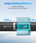 Close-up of 1500mAh battery in Cordless Rotary Tool Kit With 6 Speed Settings And 24 Accessories For Sanding Polishing Drilling Engraving