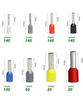 Assorted ferrules for Self Adjusting Ferrule Crimping Tool Kit With 800 Wire Terminals AWG 23 to 7 Range Ratchet Crimp Tool