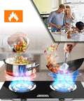 Portable Propane Stove For Outdoor And Indoor Use With Single Or Double Burners, countertop model in kitchen setup