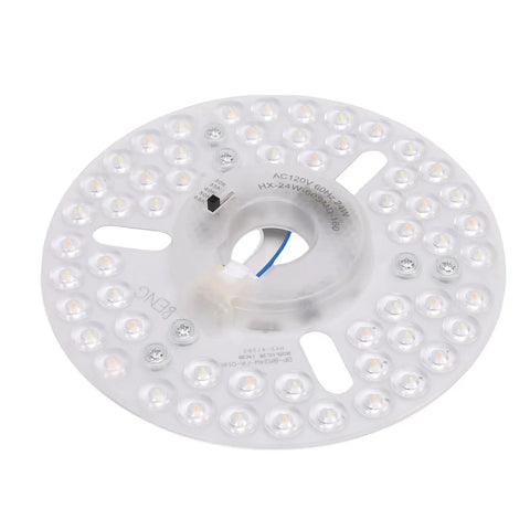 AUNMAS 6.30in LED Ceiling Fan Light Retrofit 5CCT Adjustable 3000K-6500K with round LED panel and magnetic connector.