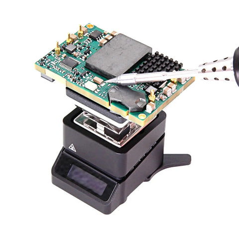 Compact Mini Hot Plate Welding Preheat Station With 30x30mm Heating Area Tower Style Design OLED Display Dual Button Control in use