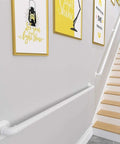 Modern White Indoor Outdoor Railing Kit Adjustable 1ft To 20ft Built Tough With Hefty Wrought Iron And Galvanized Pipe on staircase
