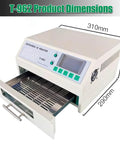 T-962 Reflow Oven And Soldering Station For PCB Boards With Hot Air Circulation Automatic Reflow Machine dimensions 310x290x170mm
