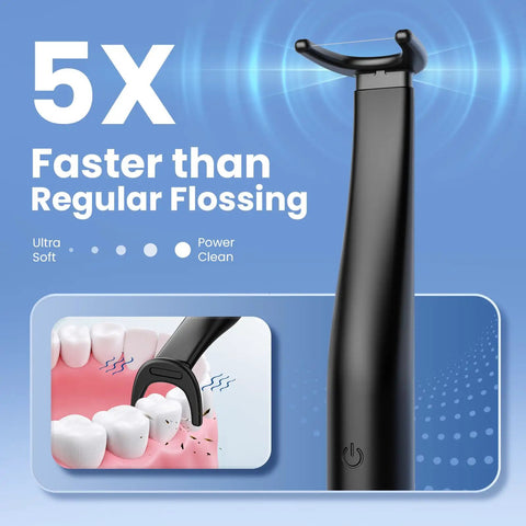 Portable Rechargeable Electric Water Flosser With Three Adjustable Cleansing Modes for easy, effective gum care shown at a close angle.