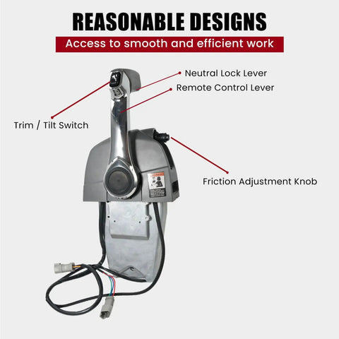 Outboard Remote Throttle Control Console Top Mount With Single Lever Binnacle Control And Key Switch For Johnson And Evinrude