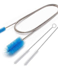 67 Inch Flexible Drain Brush Set with Double Ended Long Hose Pipe Cleaner and 2 Pcs 8.2 Inch Straw Cleaning Brushes displayed on white background