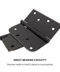 Top Shelf Oil Rubbed Bronze 4X4 Interior And Exterior Door Hinges Smooth Swinging Action showing hinges with mounting holes.