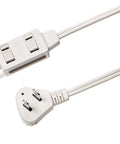 Game Changing Heavy Duty 3 Foot 2 Prong Indoor Extension Cord Power Strip With Flat Plug Space Saving Design 13 Amps 1625 Watts White Two Pack