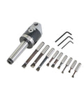 2 Inch Boring Head With MT3 Shank And 3/8 Inch 16 Thread Precision Boring Tool Set In Steel Includes 9 Pieces Of 1/2 Inch Carbide Boring Bars