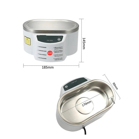 Top Notch Digital Ultrasonic Cleaner Bath For Jewelry Glasses And Manicure Stones precise dimensions 185x145mm advanced cleaning design.
