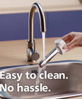 Bean To Cup Espresso Maker Featuring A Built In Grinder And Auto Milk Frother Delivering Thick Microfoam With A Rock Solid 16 Bar Pump washing under faucet.