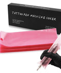 Large Pink Pen Machine Covers Set 200 Pcs Disposable Tattoo Wraps Fits Most Wireless Tattoo Pens 2.56 By 7.11 Inches