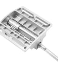 Heavy Duty Cast Iron Drill Press Vise And Milling Machine Vice Tool, 2.5 Inch Bench Clamp Fixture showing internal mechanism.