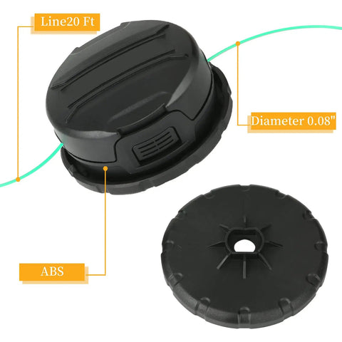 Replacement Trimmer Head DWO1DT995 For Dewalt Cordless String Trimmers With Bump Feed, Quick Load Spool, Pre-Wound 0.080 Inch Line