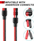 10 AWG Solar Panel Extension Cable Kit With Solar Connector And ADS Port Adapter, close-up of Anderson connectors
