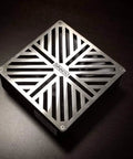 Top view of Made In USA 6 By 6 Stainless Steel Drain Grate For Outdoor Paver Installations Pro Grade Heavy Duty Durable Landscape Drainage