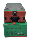 Front view of Beefy Linear Guide Rail Kit For HGH20 Series with carriage block and bearings on packaging.