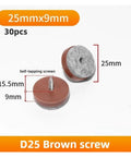 Kick Those Floor Scrapes Away With 30 Pack Heavy Duty Chair Leg Protectors featuring brown felt pads and self-tapping screws.