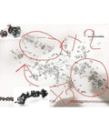 TRX-4 Ball Bearing Set for 1/10 Traxxas RC Car diagram with annotations, chrome steel bearings upgrade kit visible