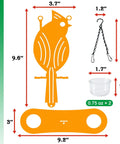 Oriole Bird Feeder Hanging Outdoor Decor With Clear PP Bowl Perch And Attachment Prongs For Clementines Mandarins And Oranges No Fuss Setup For Garden Backyard Patio Or Deck Wildlife Attraction; components and dimensions displayed.