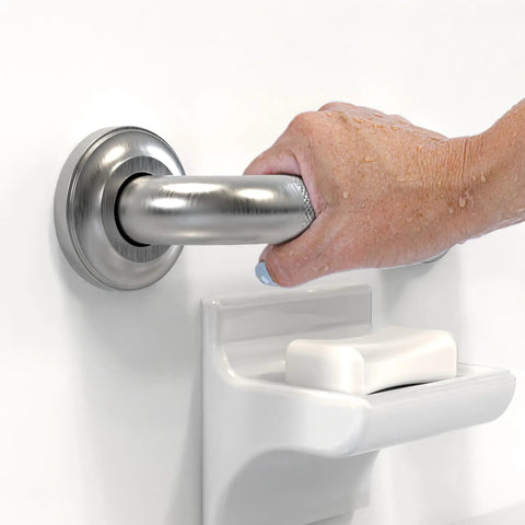 Hand gripping Heavy Duty 1-1/4 Inch Knurled Bath Grab Bar, ADA Compliant Shower Handrail, Wall Mount Mobility Aid For Seniors And Disabled