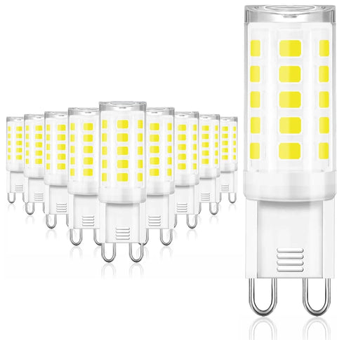 G9 LED Bulbs 10 Pack 4W 40W Halogen Replacement Ceramic Base 120V 360 Degree Beam Not Dimmable Flicker Free Daylight