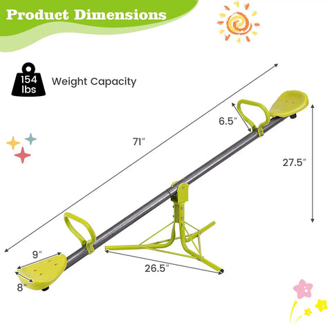 Swivel Teeter Totter Seesaw For Kids Outdoor Play Set With 360 Degree Rotation Indoor Outdoor Toddler Seesaw