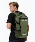 Side view of person wearing army green 20L Hydration Backpack With 3L Bladder For Hiking Commuting And Daily Use Insulated Daypack