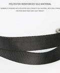 Close-up of the polyester material on the Adjustable Climbing Lanyard With Ascender And Foot Pedal Belt for Hanging Stands.