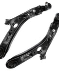 10Pc Front End Suspension Kit For 2014 2019 Kia Soul And 2015 2019 Soul EV Includes Front Lower Control Arms With Ball Joints Sway Bar End Links Outer And Inner Tie Rod Ends, black steel control arms