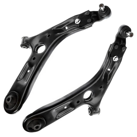 10Pc Front End Suspension Kit For 2014 2019 Kia Soul And 2015 2019 Soul EV Includes Front Lower Control Arms With Ball Joints Sway Bar End Links Outer And Inner Tie Rod Ends, black steel control arms