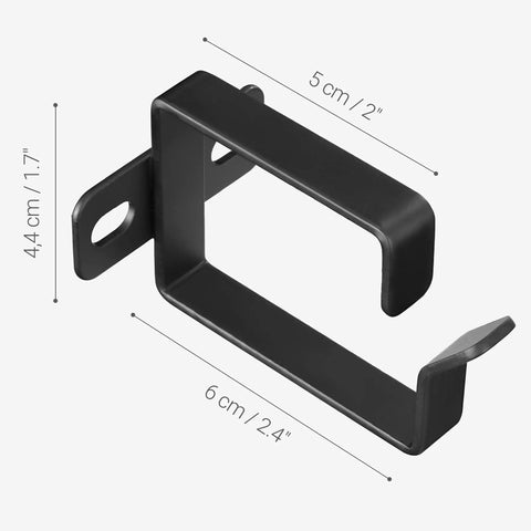 Black steel 1-3/4 by 2-3/8 inch D-Ring bracket from Organize Your Server Rack With D Ring Cable Management Hooks Set 10 Piece