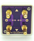 4 Wire Short Socket For DMM Calibration with gold plated banana connectors on PCB assembly for multimeter testing.