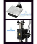 Kickass Hella Tough Industrial Grade Manual Arbor Press With Accurate Scale Plate And Quick Change Chuck, showcasing removable scale plate and sturdy build.
