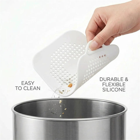 Large Silicone Shower Drain Hair Catcher 2 Pack 5.7 Inch Square Flat Drain Cover Fits 5 And 6 Inch Standard Tub Bases Kicks Stubborn Clogs Straight To The Curb Snags Hair Pet Fur And Everyday Gunk Before They Jam Up Your Plumbing