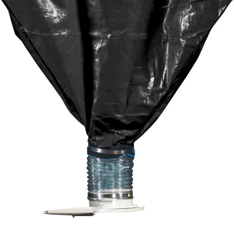 Zero Sweat Loose Fill Dispenser And Packing Peanuts Hopper With 30 Cubic Foot Capacity, heavy duty plastic frame with black nozzle.