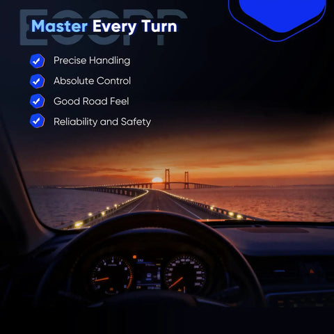 Driver's view at sunset with dashboard and road, highlighting qualities for Hydraulic Power Steering Rack And Pinion Assembly
