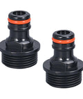 Pack of 2 Quick Connect Garden Hose Fittings Three Quarter Inch and One Half Inch Universal Water Connectors for DIY Irrigation
