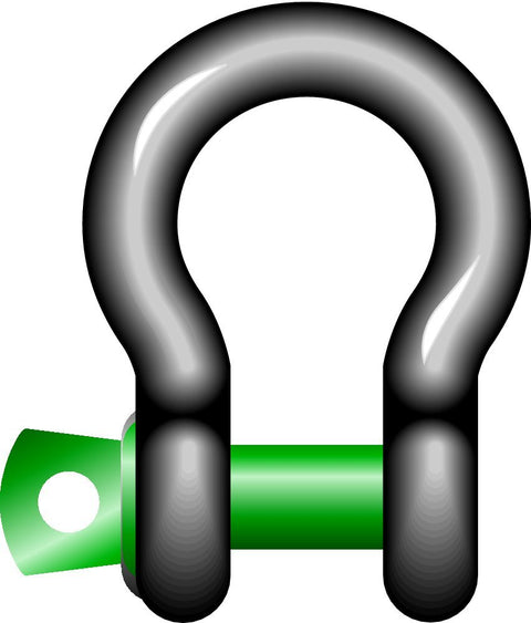 Beefy Heavy Duty Bow Shackle With Screw Collar Pin G-4161 55 Ton WLL EN 13889 MBL 6X WLL Hot Dipped Galvanized