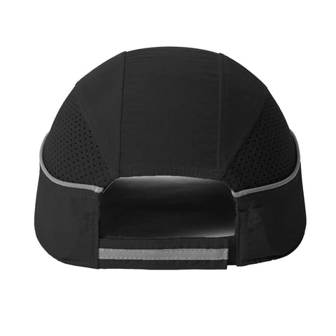 Rear view of Bump Cap Baseball Hat Style Head Protection with Lightweight Design, Removable ABS Shell, Foam Padding, Breathable Vents, Black