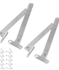 Cupboard Lift Up Strut Kit 10 Pieces Heavy Duty Metal Support Hinges For Kitchen Cabinets Beefy Iron Build shown with screws