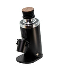 Heavy Duty 64Mm Flat Burr Electric Coffee Grinder Designed For Single Dosing Habits With Anti Popcorn Guard And Zero Static Hiccups Grinding Every Batch Bang On For Your Morning Rush In Glossy Black with wooden lid.