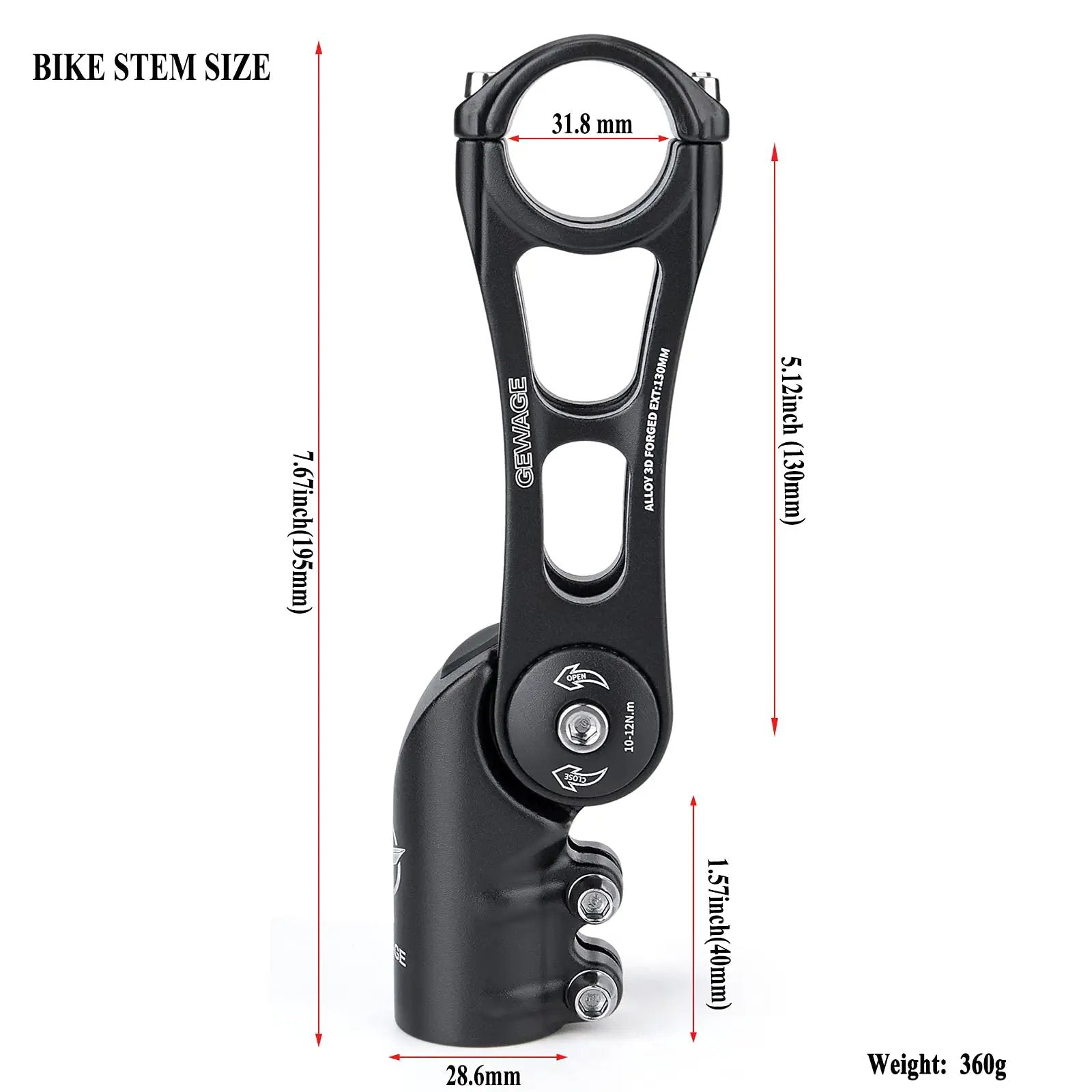 130 Degree Adjustable Dialed In Bicycle Stem ✓