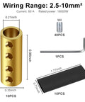 Diagram of Heavy Duty 6 8 10 AWG Wire Connector Nut Kit With 80A Splicing Screws And Quick Wiring Connection Brass Terminals